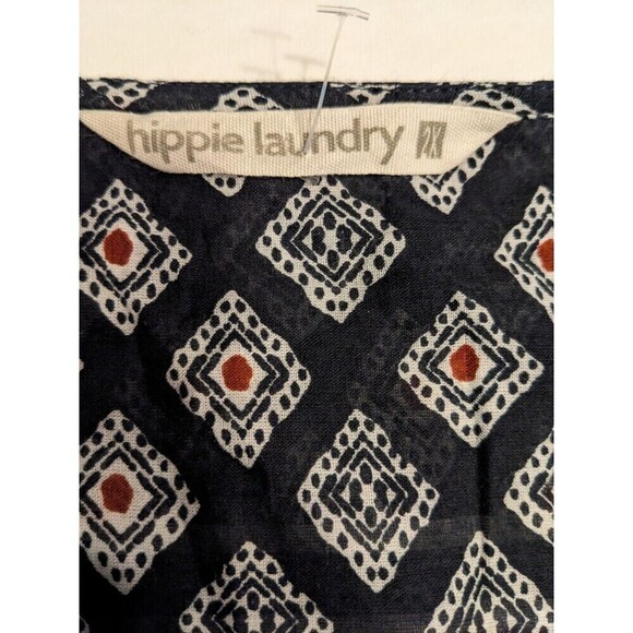 Hippie Laundry Tunic Top 2X Boho Beachy Navy Blue - Picture 6 of 10